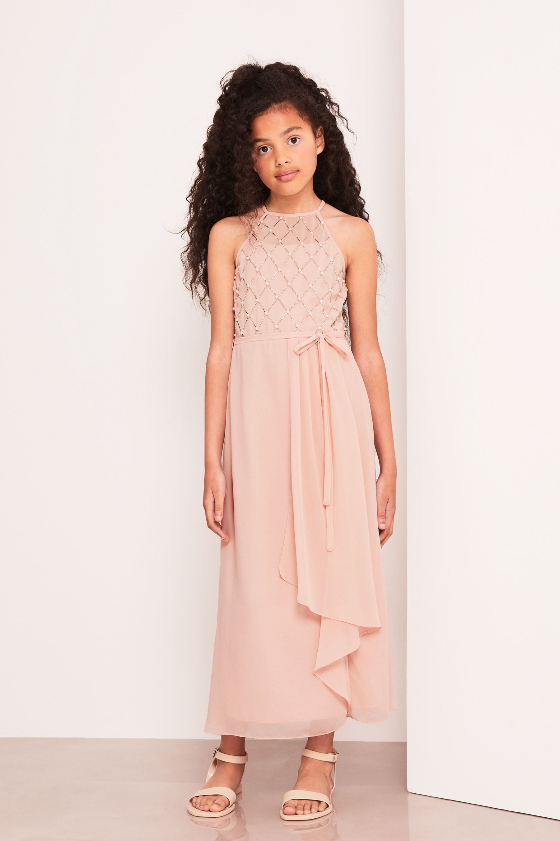 Ladies pink maxi best sale dresses