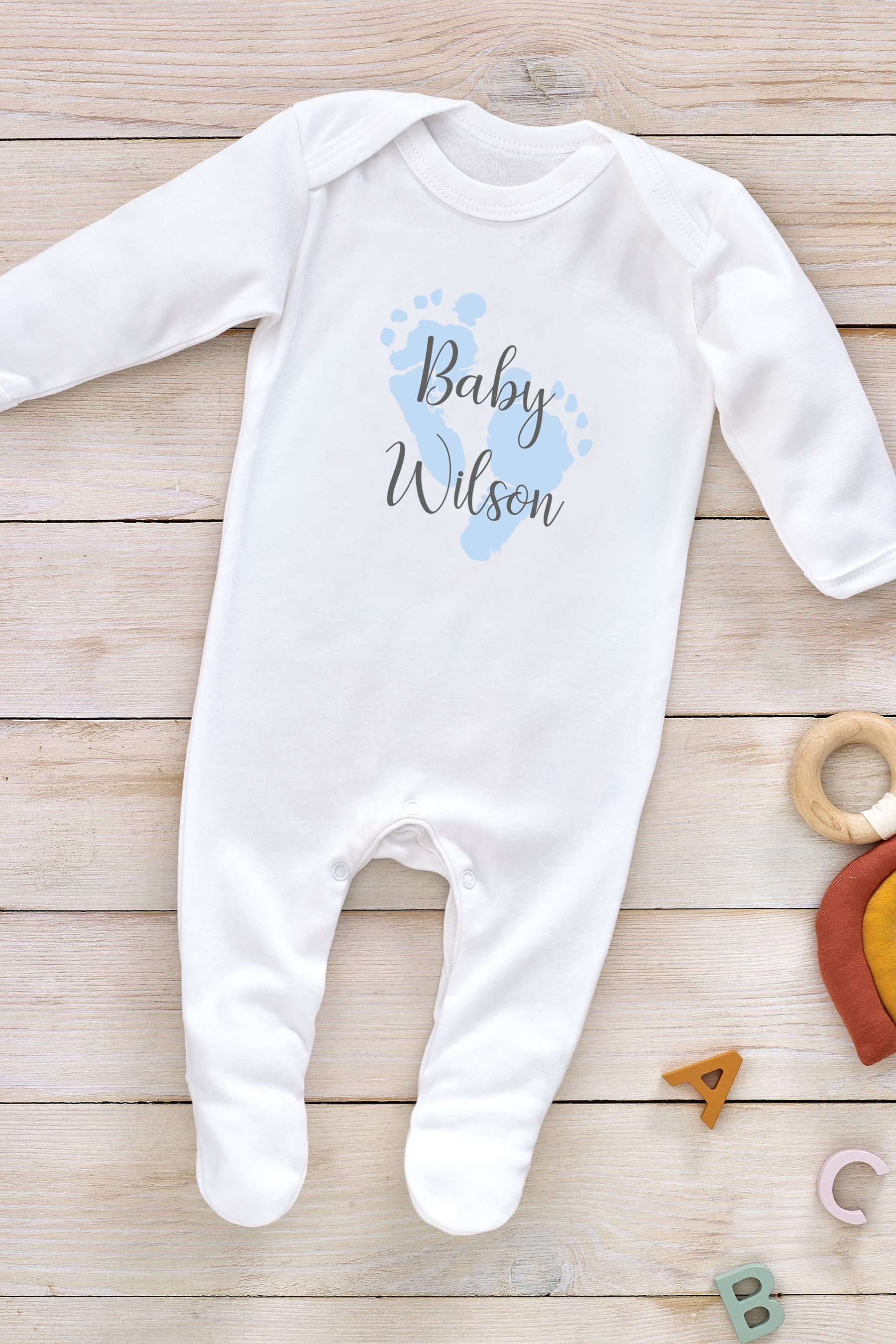 Custom baby sleepsuit sales