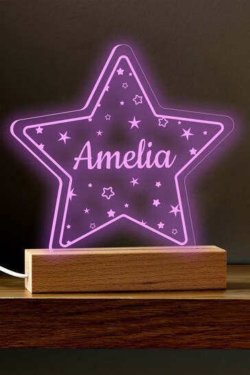 Personalised Star LED Night Light by Loveabode