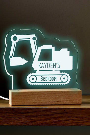 Personalised Digger LED Night Light by Loveabode