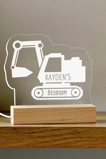 Personalised Digger LED Night Light by Loveabode