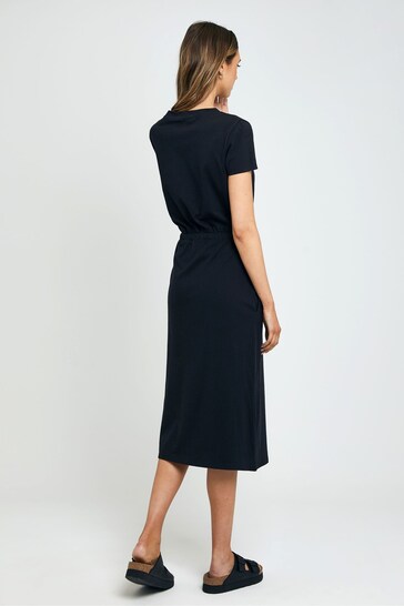 Threadbare Black Cotton Jersey Midi Dress