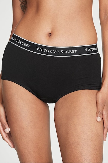 Victoria's Secret Black Short Logo Knickers