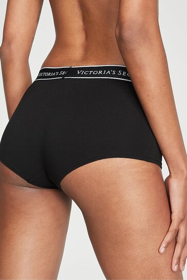 Victoria's Secret Black Short Logo Knickers