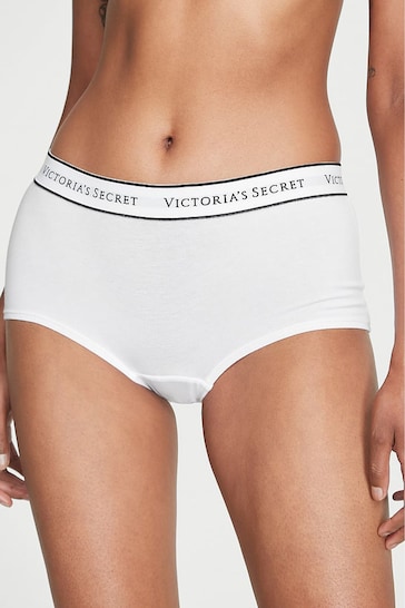 Victoria's Secret White Short Logo Knickers