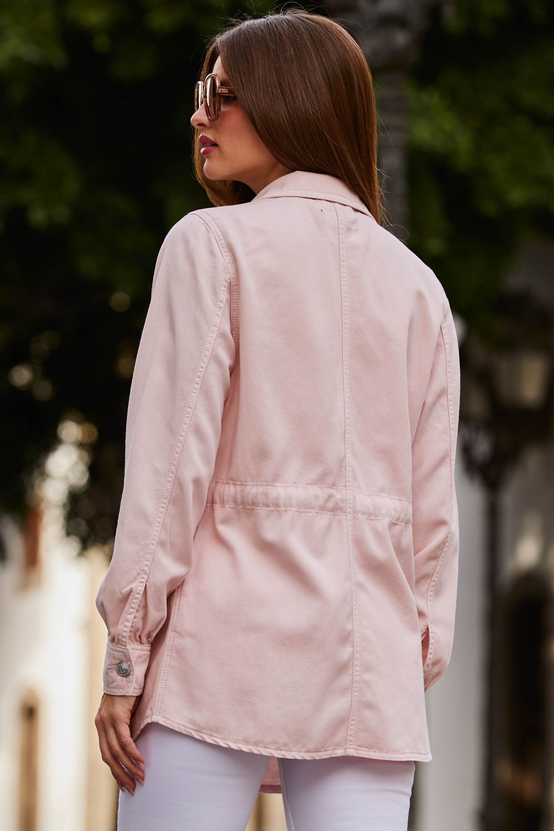 Light pink utility jacket on sale