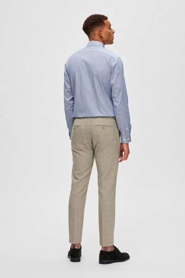 Selected Homme Beige Linen Fit Trouser