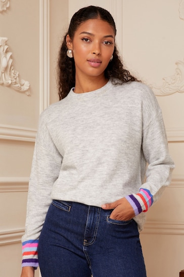 Love & Roses Grey Cosy Knitted Jumper