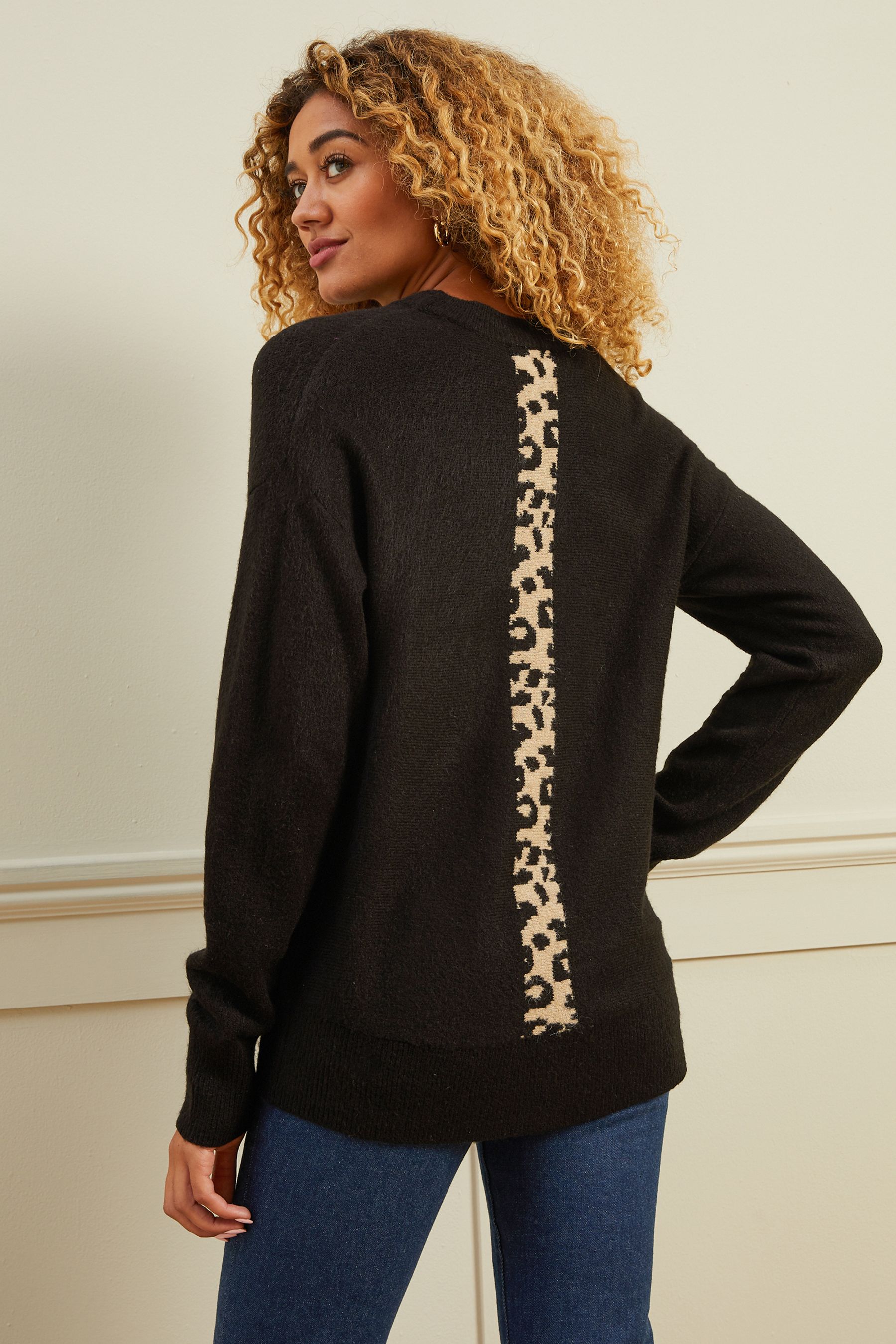 Buy Love Roses Black Heart Animal Cosy Knitted Jumper from the