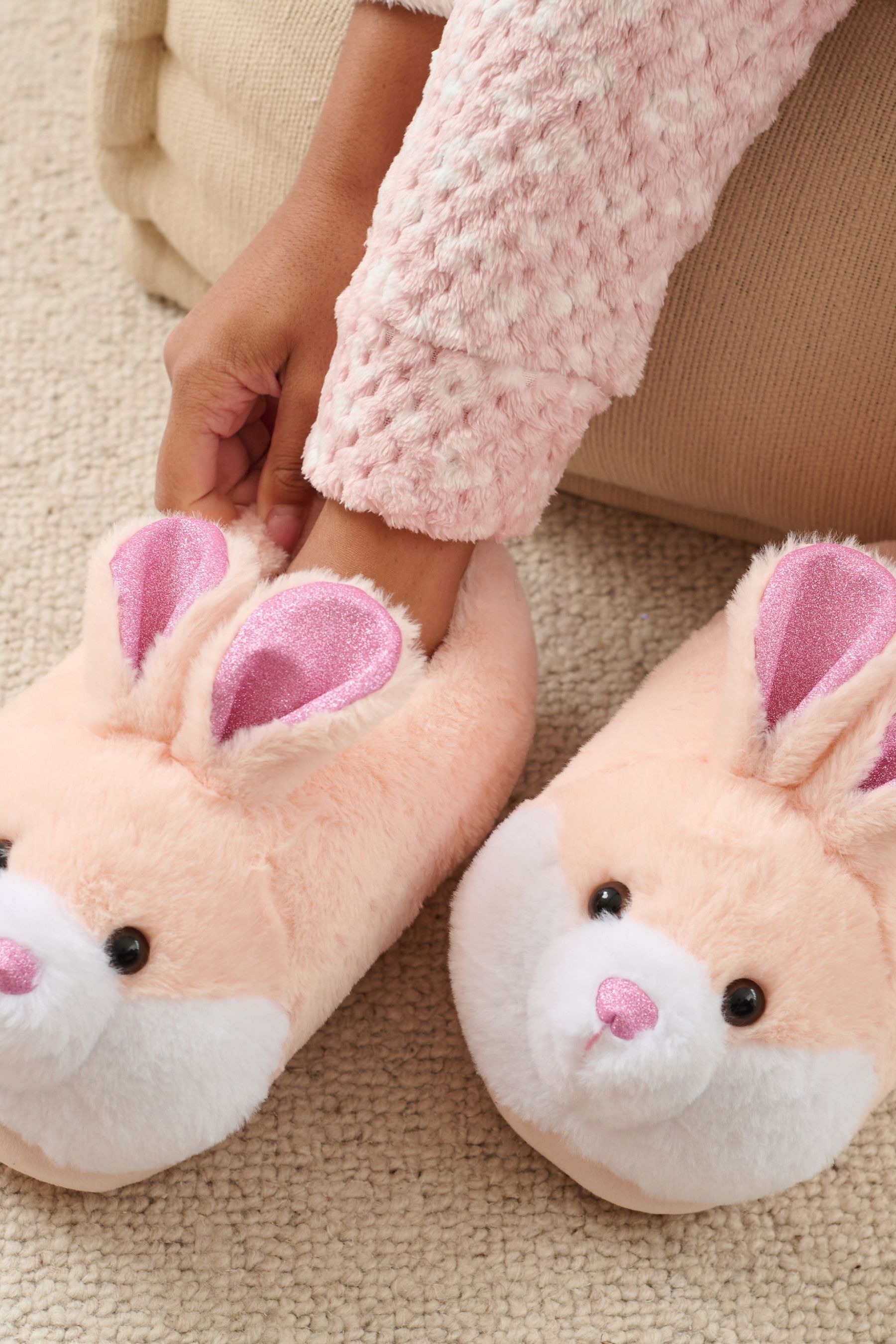 Loungeable Pink Tye Dye Penguin Slippers