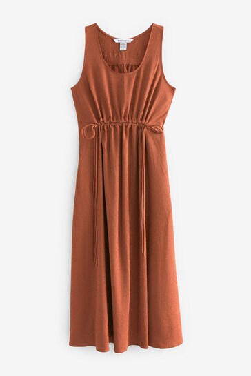cut-out strap-detail fitted long dress