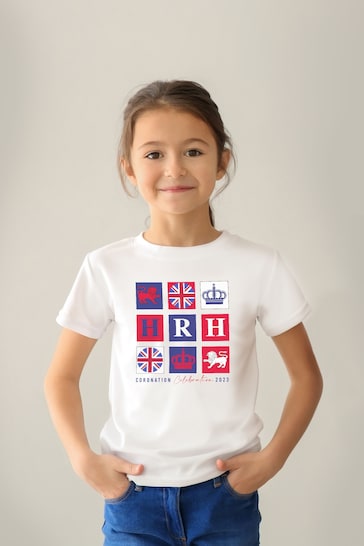 The Print Press White Coronation HRH Kids T-Shirt