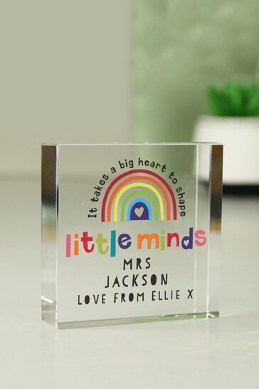 Personalised Shape Little Minds Teacher Crystal Token by PMC
