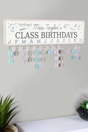 Personalised Birthday Planner Plaque with Wooden Discs by PMC
