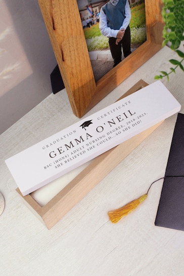 Personalised Graduation Wooden Certificate Holder by PMC