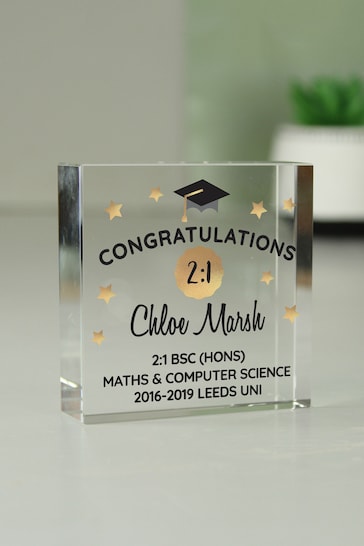 Personalised Congratulations Graduation Crystal Token by PMC