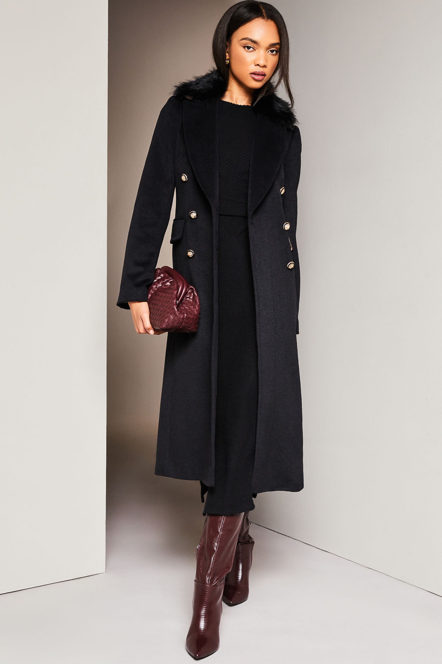 Black lipsy coat top