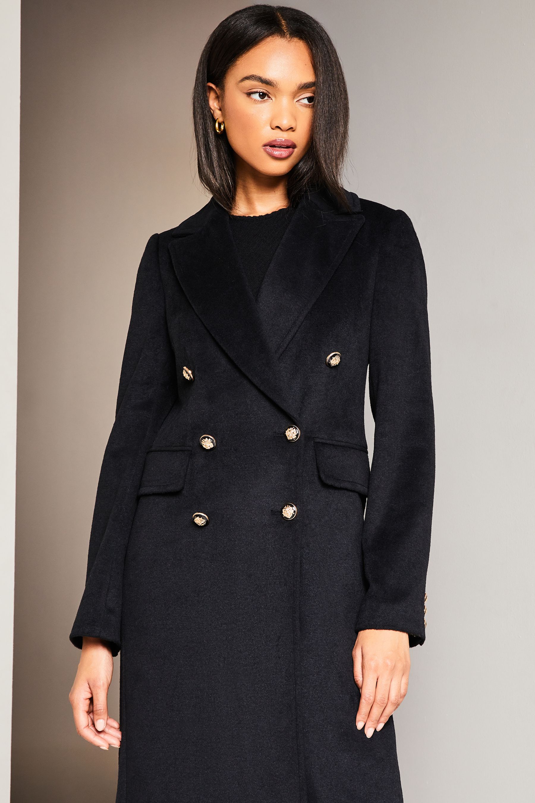 Black wool coat uk deals