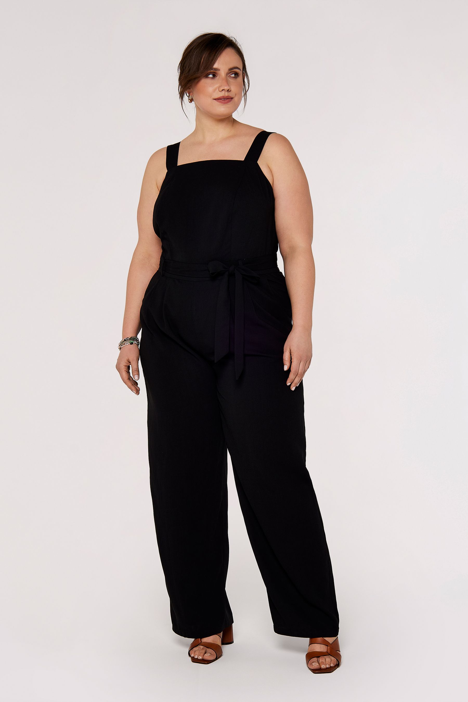 Apricot black jumpsuit top