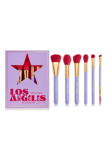 Spectrum Collections Los Angeles Travel Book 6 Piece Full Sized Brush Set
