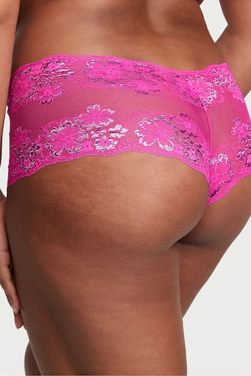 Victoria's Secret Fuchsia Frenzy Pink Lace Short Knickers