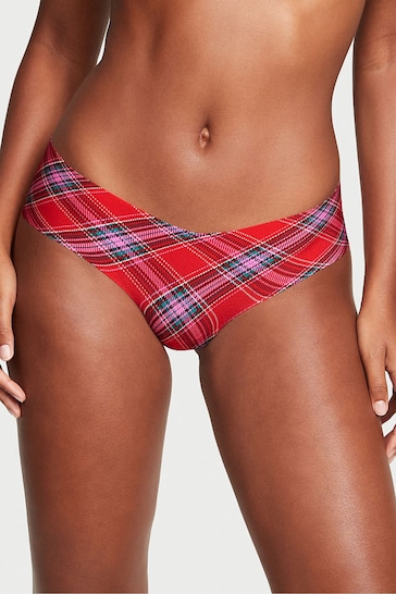 Victoria's Secret Lipstick Red Beautiful Tartan Smooth Hipster Knickers