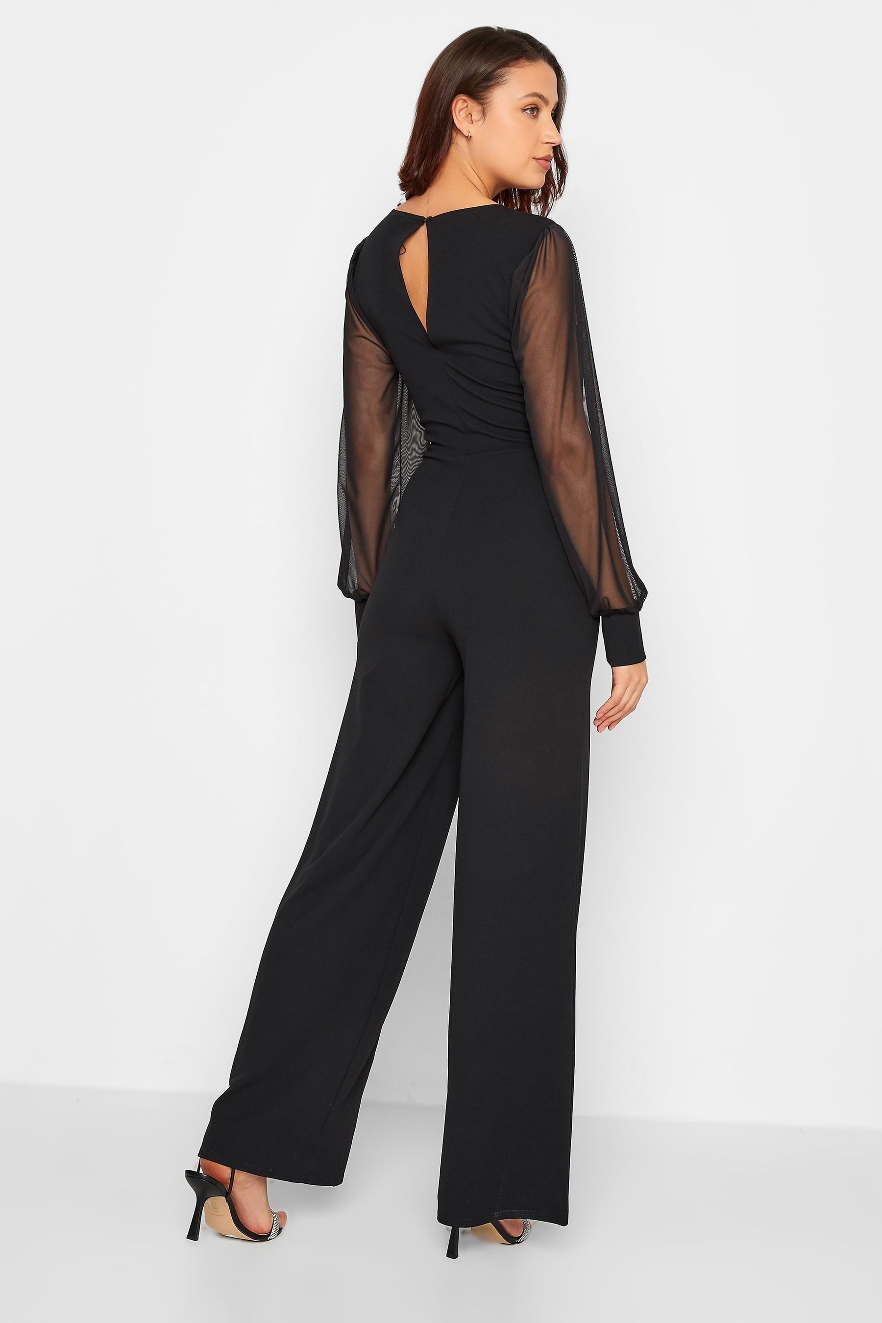 Mesh cheap sleeve jumpsuit