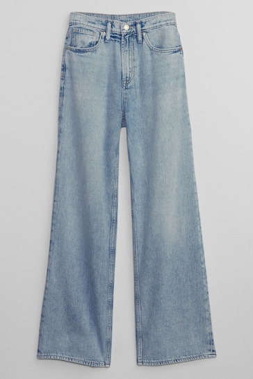 Buy Gap Mid Wash Blue High Waisted Wide Leg Washwell Jeans from the Next UK  online shop