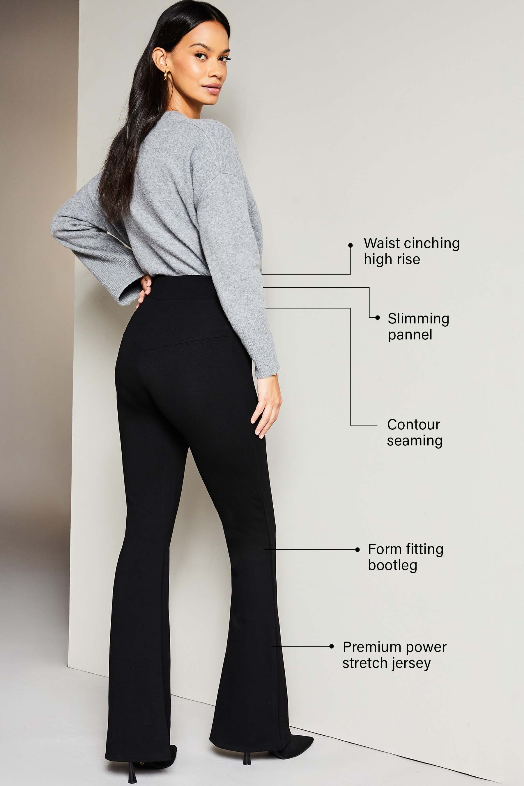 Petite top bootleg trousers