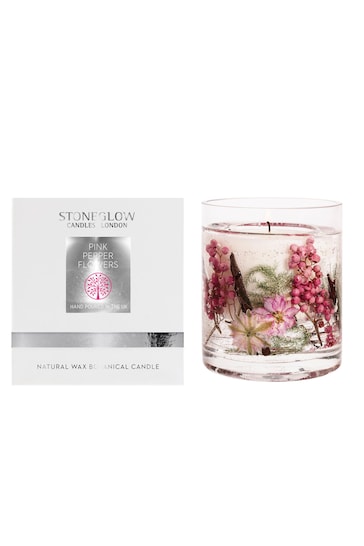 Stoneglow Natures Gift Pink Pepper Flowers Natural Wax Gel Candle