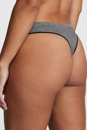 Buy Victoria's Secret PINK Pure Black Marl Seamless Thong Knickers from the  Next UK online shop