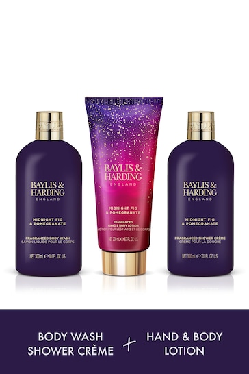 Baylis & Harding Midnight Fig and Pomegranate Luxury Bathing Essentials Gift Set