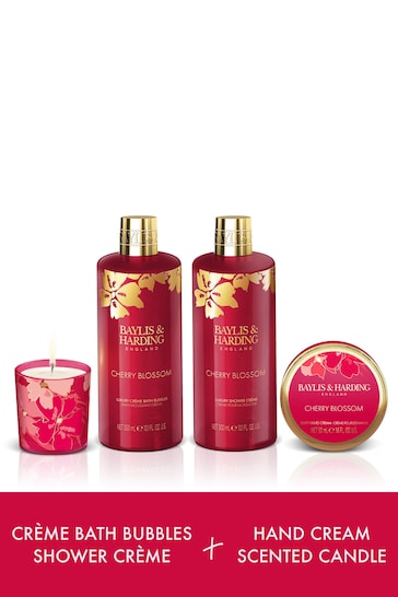 Baylis & Harding Boudiore Cherry Blossom Luxury Candlelit Bathing Gift Set