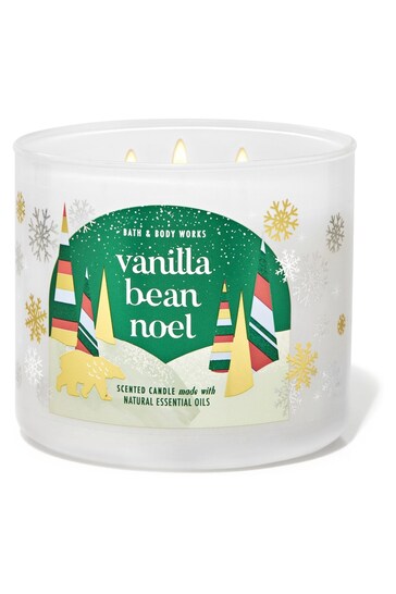 Bath & Body Works Vanilla Bean Noel 3Wick Candle 14.5 oz 411 g