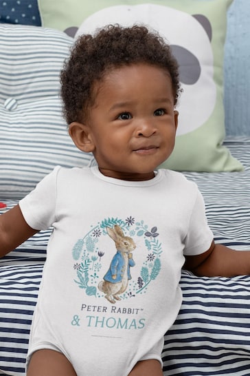 Personalised Peter Rabbit & Me Baby Grow by Star Editions
