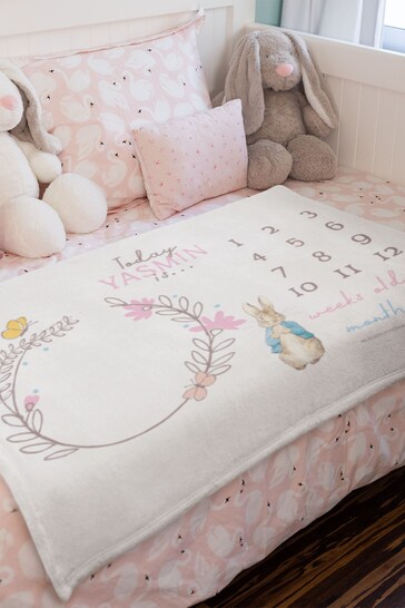 Personalised Peter Rabbit Girls Date Chart Blanket by Star Editions