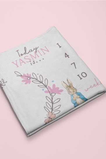 Personalised Peter Rabbit Girls Date Chart Blanket by Star Editions