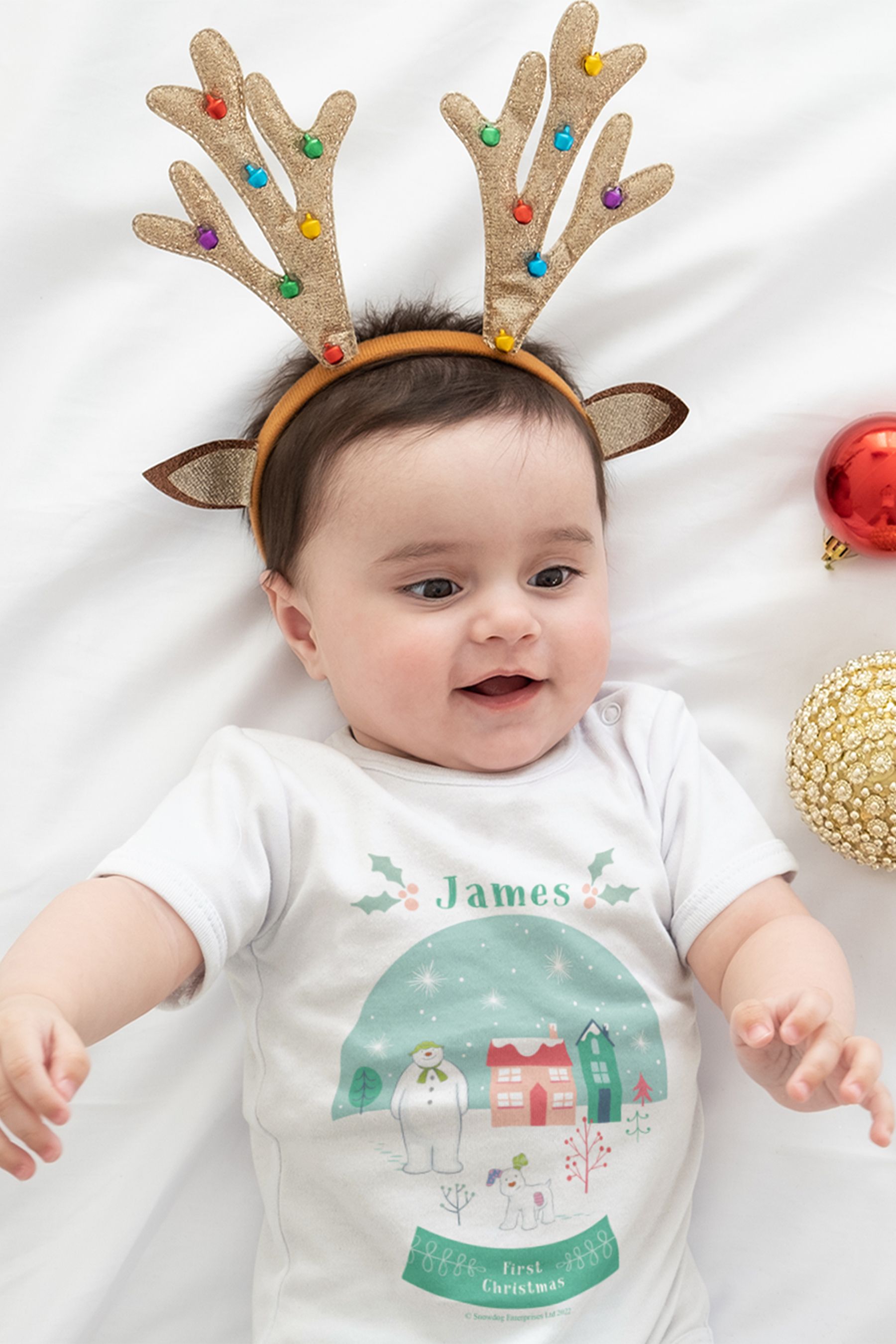 Personalised christmas baby top grows