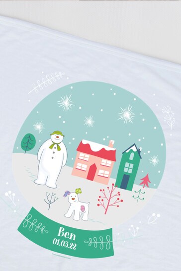 Personalised The Snowman and the Snowdog Snow Globe Blanket by Star Editions