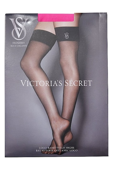 Victoria's Secret Fuchsia Frenzy Pink Logo Stockings
