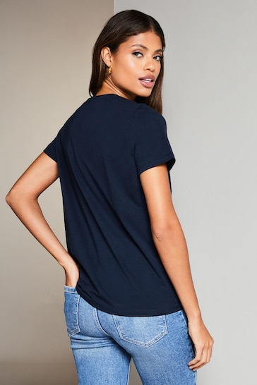 Wear it with Love Navy Blue Heart Boyfriend T-Shirt - Women