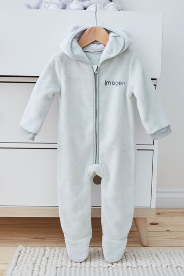 Personalised Grey Children's Fleece Onesie by My 1st Years