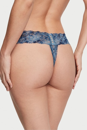 Victoria's Secret Country Blue Thong Lace Knickers