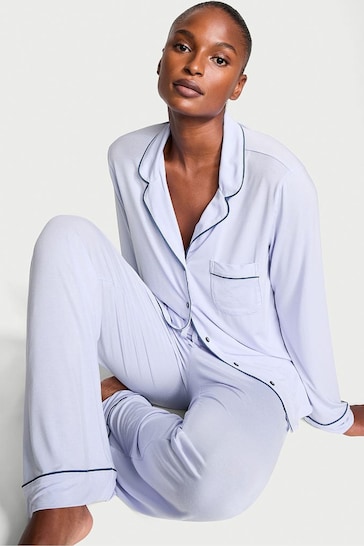 Victoria's Secret Blue Crescent Modal Long Pyjamas