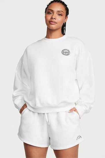 Victoria's Secret White Fleece Fleece Crew Sweatshirt