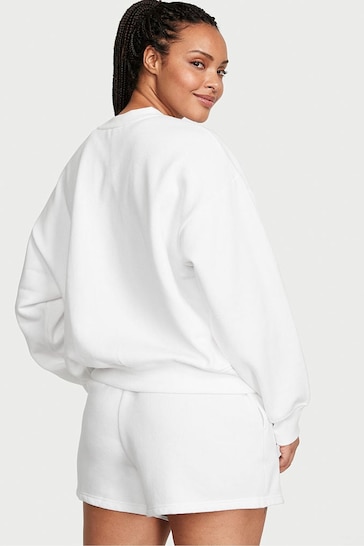 Victoria's Secret White Fleece Fleece Crew Sweatshirt