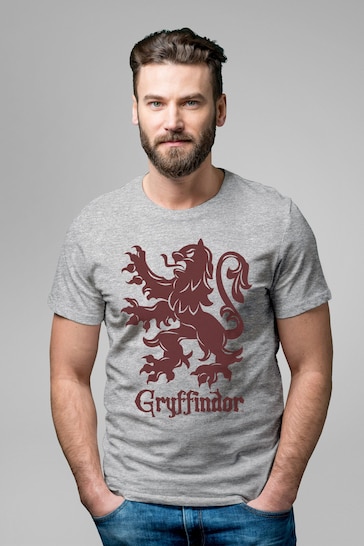 All + Every Sport Grey Harry Potter Quidditch Gryffindor Team Badge Men's T-Shirt