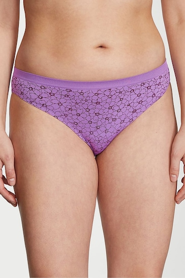 Victoria's Secret Purple Paradise Floral Outline Seamless Bikini Knickers