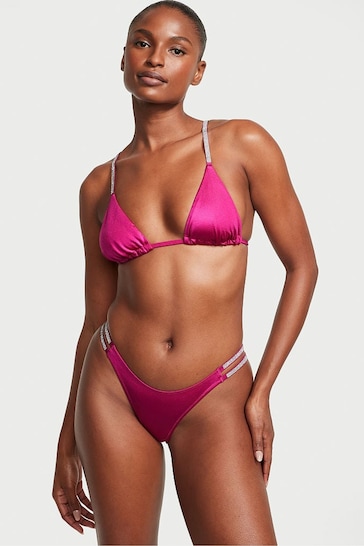 Victoria's Secret Berry Blush Pink Triangle Shine Strap Swim Bikini Top