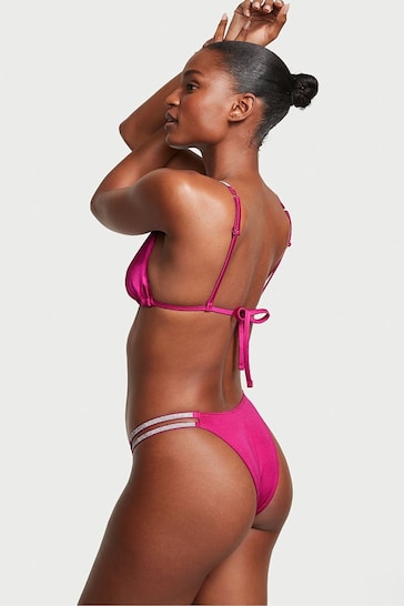 Victoria's Secret Berry Blush Pink Triangle Shine Strap Swim Bikini Top